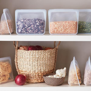 sac de rangement réutilisable avec gousset